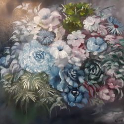 Blue and Purple Floral Botanical Painting | Original Wall Art